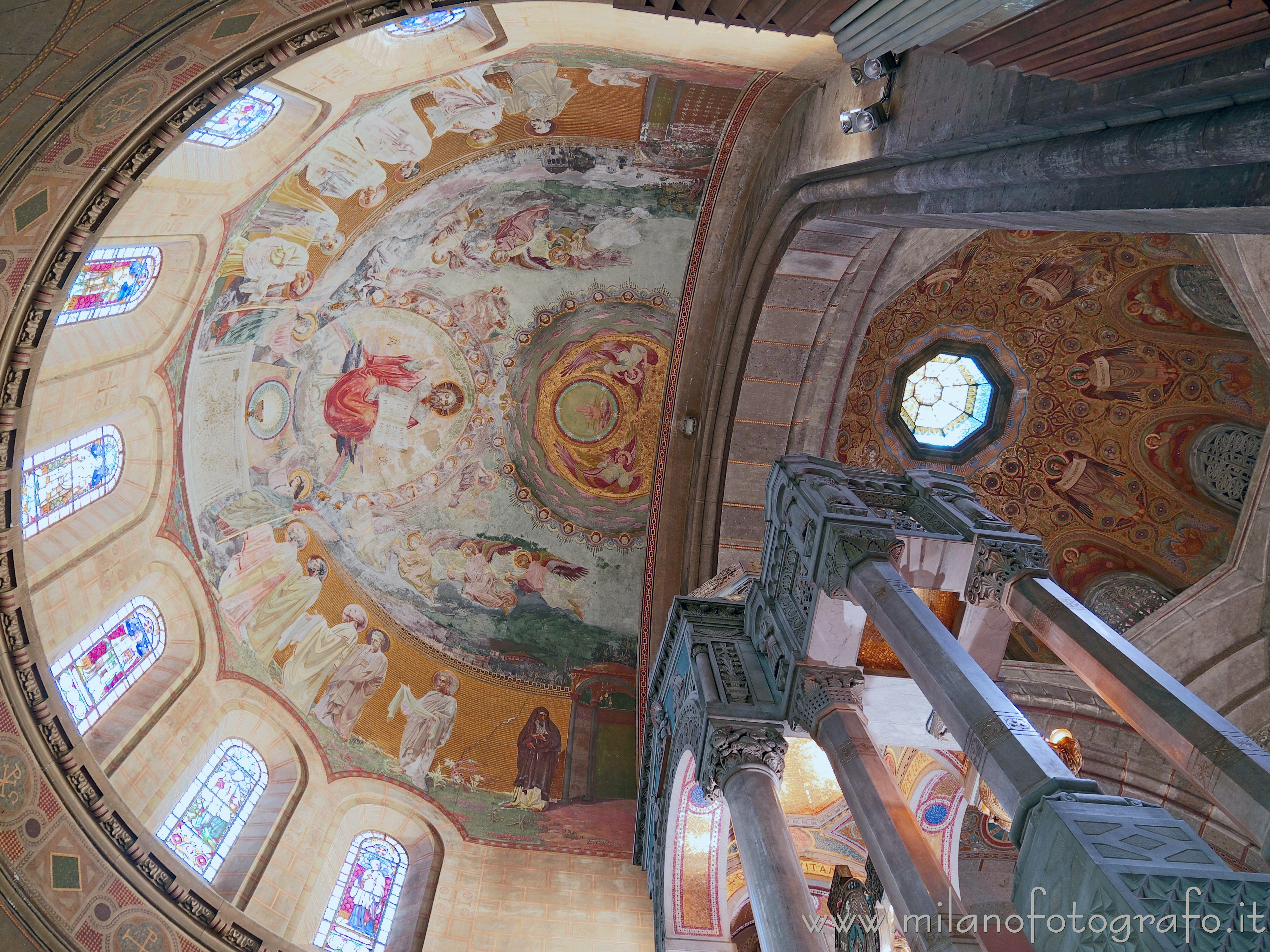 Milan (Italy) - Looking up from behind the main altar of the Basilica of the Corpus Domini